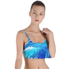 Simple Blue Ocean Wave Layered Top Bikini Top  by GardenOfOphir