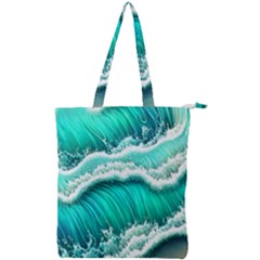 Ocean Waves Design In Pastel Colors Double Zip Up Tote Bag by GardenOfOphir