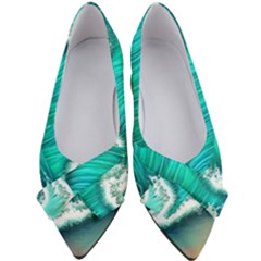 Ocean Waves Design In Pastel Colors Women s Bow Heels by GardenOfOphir