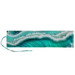 Ocean Waves Design In Pastel Colors Roll Up Canvas Pencil Holder (l) by GardenOfOphir