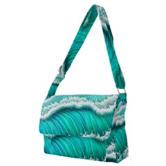 Ocean Waves Design In Pastel Colors Full Print Messenger Bag (m) by GardenOfOphir