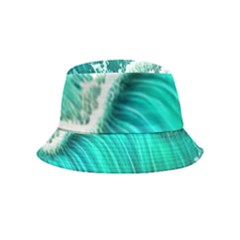 Ocean Waves Design In Pastel Colors Inside Out Bucket Hat (kids) by GardenOfOphir