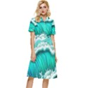 Ocean Waves Design In Pastel Colors Button Top Knee Length Dress View1