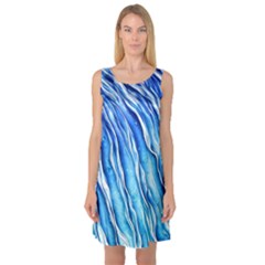 Nature Ocean Waves Sleeveless Satin Nightdress by GardenOfOphir