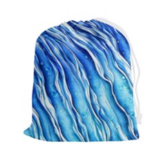 Nature Ocean Waves Drawstring Pouch (2xl) by GardenOfOphir