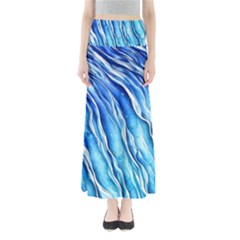 Nature Ocean Waves Full Length Maxi Skirt by GardenOfOphir