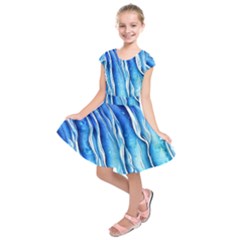 Nature Ocean Waves Kids  Short Sleeve Dress by GardenOfOphir