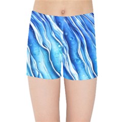 Nature Ocean Waves Kids  Sports Shorts by GardenOfOphir