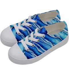 Nature Ocean Waves Kids  Low Top Canvas Sneakers by GardenOfOphir