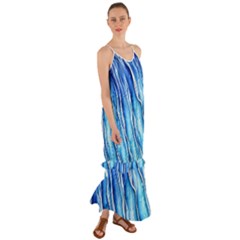 Nature Ocean Waves Cami Maxi Ruffle Chiffon Dress by GardenOfOphir