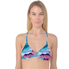 Pink Wave Crashing On The Shore Reversible Tri Bikini Top by GardenOfOphir