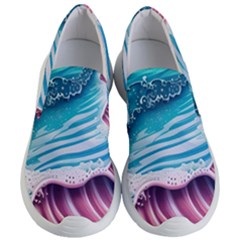 Pink Wave Crashing On The Shore Women s Lightweight Slip Ons by GardenOfOphir