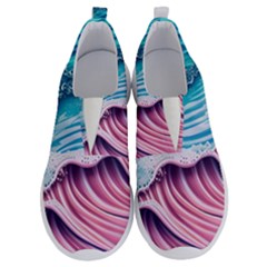 Pink Wave Crashing On The Shore No Lace Lightweight Shoes by GardenOfOphir