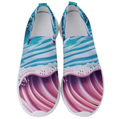 Pink Wave Crashing On The Shore Men s Slip On Sneakers by GardenOfOphir