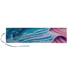 Pink Wave Crashing On The Shore Roll Up Canvas Pencil Holder (l) by GardenOfOphir