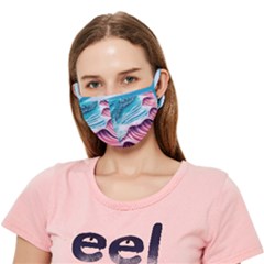 Pink Wave Crashing On The Shore Crease Cloth Face Mask (adult) by GardenOfOphir