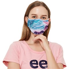 Pink Wave Crashing On The Shore Fitted Cloth Face Mask (adult) by GardenOfOphir