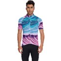 Pink Wave Crashing On The Shore Men s Short Sleeve Cycling Jersey View1