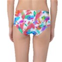 Feathers Pattern Background Colorful Plumage Mid-Waist Bikini Bottoms View2