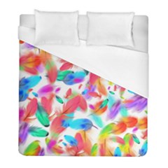 Feathers Pattern Background Colorful Plumage Duvet Cover (full/ Double Size) by Ravend