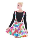 Feathers Pattern Background Colorful Plumage Suspender Skater Skirt View1