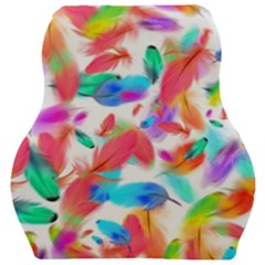 Feathers Pattern Background Colorful Plumage Car Seat Velour Cushion  by Ravend