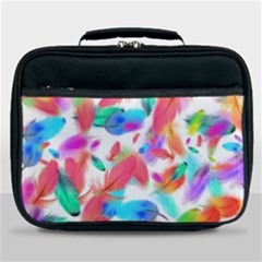 Feathers Pattern Background Colorful Plumage Lunch Bag by Ravend