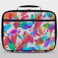 Feathers Pattern Background Colorful Plumage Full Print Lunch Bag by Ravend