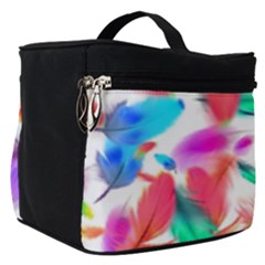 Feathers Pattern Background Colorful Plumage Make Up Travel Bag (small) by Ravend