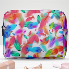 Feathers Pattern Background Colorful Plumage Make Up Pouch (large) by Ravend