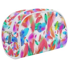 Feathers Pattern Background Colorful Plumage Make Up Case (medium) by Ravend