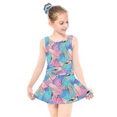 Painting Watercolor Abstract Design Artistic Ink Kids  Skater Dress Swimsuit