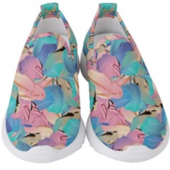 Painting Watercolor Abstract Design Artistic Ink Kids  Slip On Sneakers by Ravend