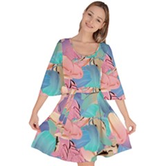 Painting Watercolor Abstract Design Artistic Ink Velour Kimono Dress by Ravend