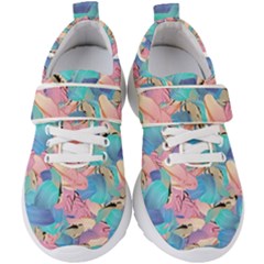 Painting Watercolor Abstract Design Artistic Ink Kids  Velcro Strap Shoes by Ravend