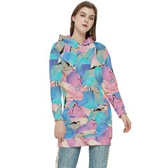 Painting Watercolor Abstract Design Artistic Ink Women s Long Oversized Pullover Hoodie