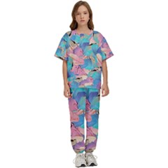 Painting Watercolor Abstract Design Artistic Ink Kids  Tee And Pants Sports Set