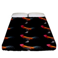 Background Pattern Chicken Fowl Cockerel Livestock Fitted Sheet (king Size) by Ravend