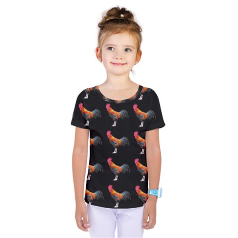 Background Pattern Chicken Fowl Cockerel Livestock Kids  One Piece Tee by Ravend