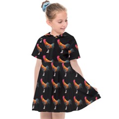 Background Pattern Chicken Fowl Cockerel Livestock Kids  Sailor Dress by Ravend