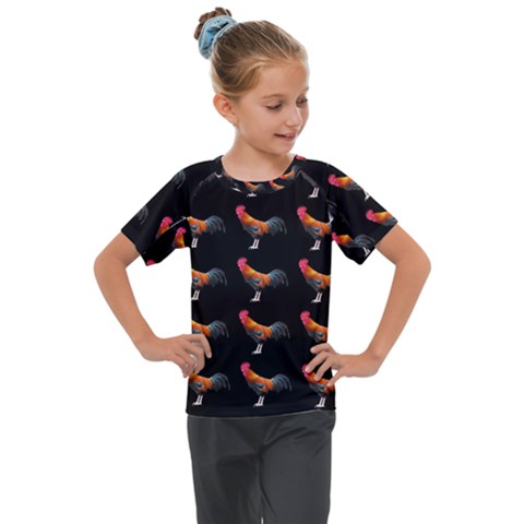 Background Pattern Chicken Fowl Cockerel Livestock Kids  Mesh Piece Tee by Ravend