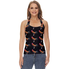 Background Pattern Chicken Fowl Cockerel Livestock Basic Halter Top by Ravend