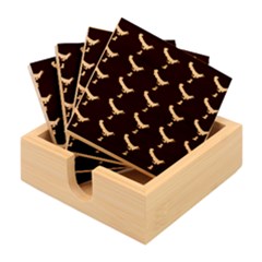 Background Pattern Chicken Fowl Cockerel Livestock Bamboo Coaster Set by Ravend