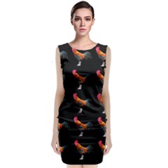 Background Pattern Chicken Fowl Cockerel Livestock Classic Sleeveless Midi Dress by Ravend