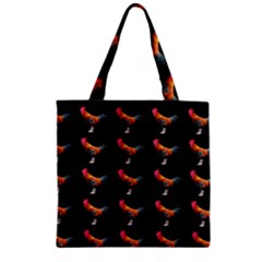 Background Pattern Chicken Fowl Cockerel Livestock Zipper Grocery Tote Bag by Ravend