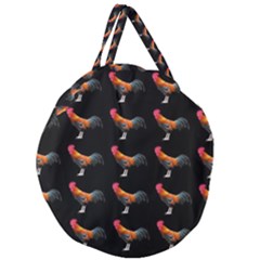 Background Pattern Chicken Fowl Cockerel Livestock Giant Round Zipper Tote by Ravend