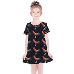 Background Pattern Chicken Fowl Cockerel Livestock Kids  Simple Cotton Dress by Ravend