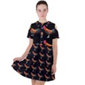 Background Pattern Chicken Fowl Cockerel Livestock Short Sleeve Shoulder Cut Out Dress  View1