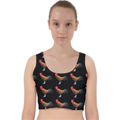 Background Pattern Chicken Fowl Cockerel Livestock Velvet Racer Back Crop Top by Ravend