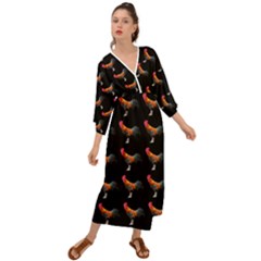 Background Pattern Chicken Fowl Cockerel Livestock Grecian Style  Maxi Dress by Ravend